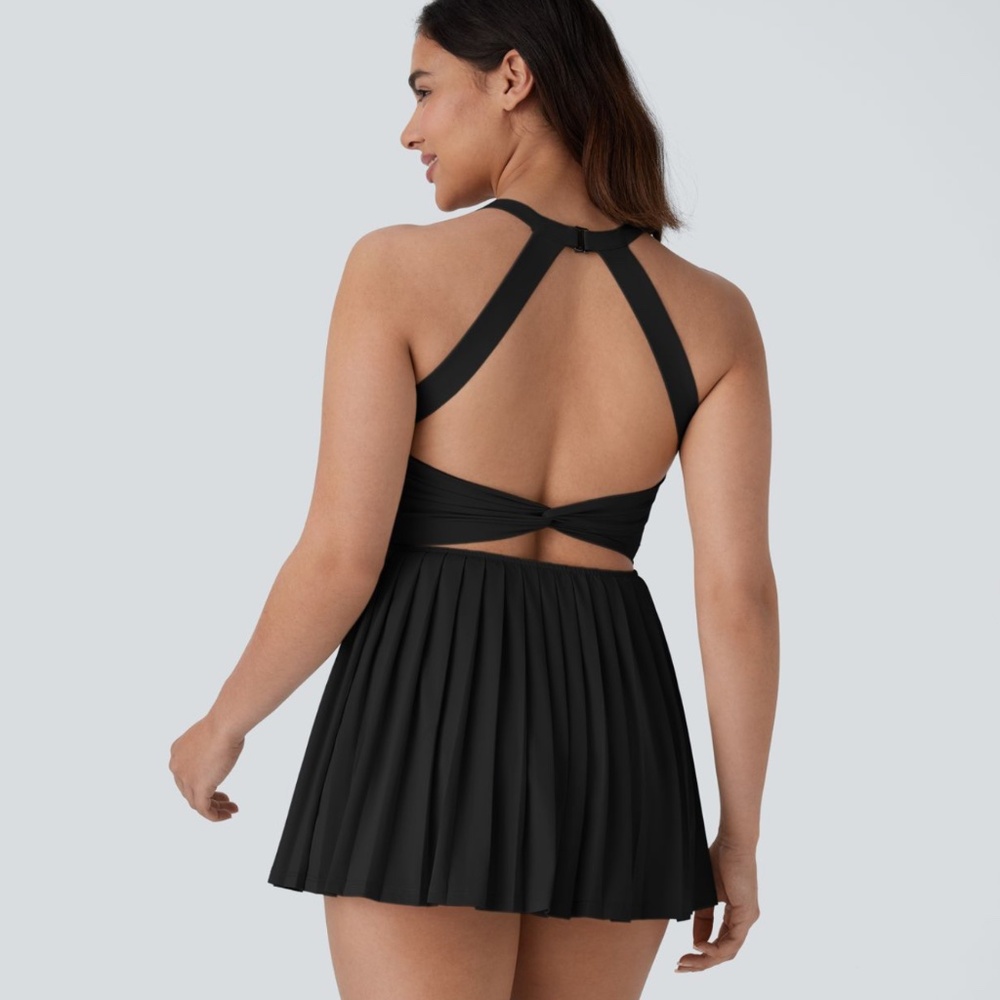 Halara Pleated Cool Touch Quick Dry Mini Dance Active Dress-Easy Peezy NWT